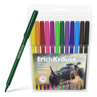 Фломастеры  12цв "Erich Krause. Road Beast", вент.колпачок, блистер