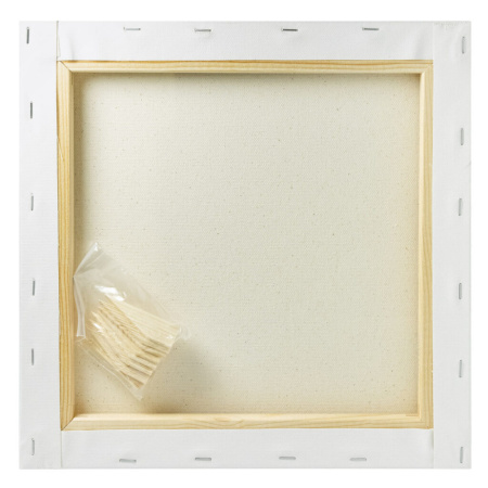 Холст на подрамнике 40*40см, хлопок 100%, мелкое зерно, 280гр/м, акрил, белый