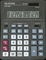 Калькулятор  14 разр. Skainer  двойное питание, черный SK-334