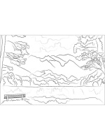 Акварельная раскраска по эскизам А4, 10л. "Пейзажи", блок бумага 200г/м