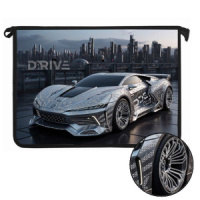 Папка д/тетрад. А4 (340*240*40) молния сверху, пластик, фольга "Silver auto" диз. с двух сторон