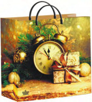 Пакет 30*30см (140мк) с пластиковой ручкой "Без пяти двенадцать" Ламинат