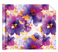 Бумага упаковочная 70*100см "Цветы" металлизированная