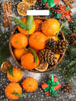 Пакет 40*31см (60мк) с вырубной укрепл. ручкой "Мандарины" Ламинат