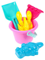 Набор игрушек. "Песочный замок" ведерко,лопатка,1 форма,лейка, в сетке