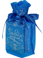 Мешок для подарков 24*18*9см "Ледяной узор" полиэстер