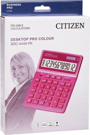 Калькулятор настольный проф. 12 разр. двойное питание, розовый