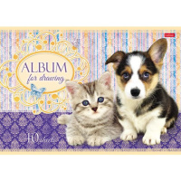 Альбом А4 40л  скрепка "Маленькие друзья"  пл. 100 г/м