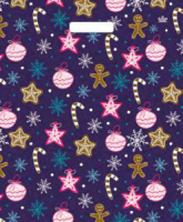 Пакет с вырубной усил. ручкой 38х45 (60мк) Новогоднее печенье, глянец (ПВД)