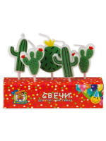 Свечи для торта "Кактусы" на длинных пиках 5шт