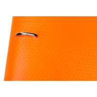 Тетрадь А5 на кольцах 120л кл. DIAMOND NEON Оранжевая, пластиковая обложка на резинке