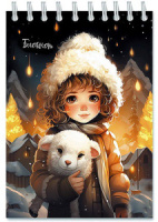 Блокнот А6  48л гребень "Милая девочка" кл., блестки