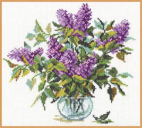 Набор  для вышивания крестиком 21*21см "Букетик сирени"
