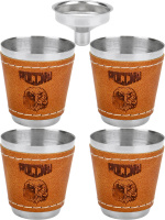 Фляжка  подарочная 240мл "Орел" с аксессуарами (4 рюмки 30мл, воронка)