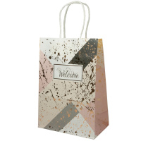 Пакет подар. бумажн. крафт 15*21*8 см, 120 гр/м Золотые штрихи, 4 дизайна