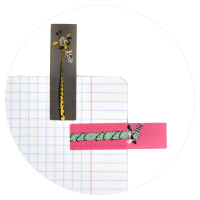 Закладки с липким краем (15*55мм)  5 цв, по 25л. "Зоопарк" пластиковые