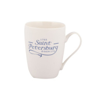 Кружка сувенирная 350 мл  "СПб.Морской якорь" фарфор, матовая