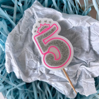 Свеча-цифра "5" Розовая принцесса