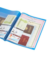 Обложка-органайзер  для документов разного формата, ПВХ, матово-голубая