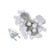 Гирлянда электрическая с насадками 9м 40LED "Шар" прозрачный шнур, вьюн, 220В, белый