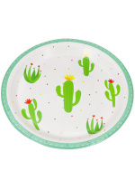 Тарелка бум. "Цветущие кактусы" 18 см, 6 шт.