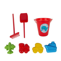 Набор игрушек. "Едем? Едем!" 4 формочки,грабли, лопатка, ведро
