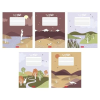 Тетрадь А5 24л кл. Hatber "Наивные пейзажи" белизна 100%