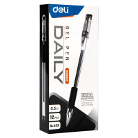 Ручка гелевая Deli Daily   0,5мм черная, резиновая манжета