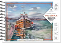 Скетчбук А5  12л., гребень, 300гр/м2, "Classic format" 100% целлюлоза для акварели, жёст.подл.