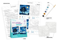 Картина по номерам на холсте на магните 9*9см "Лунная лестница"  2 шт