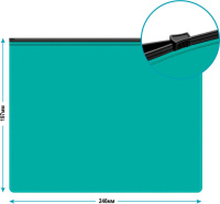 Конверт на молнии А5 0,15мм, бирюзовая , молния черная