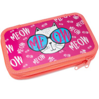 Пенал 2 отд. (205*125*40) молния, лам.картон "Мяу"