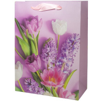 Пакет подар. бумажн. 26*10*32 см, 210 гр/м Букеты, 4 дизайна