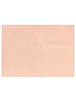 Обложка для паспорта натуральная кожа "PASSPORT" кремовый