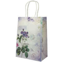 Пакет подар. бумажн. крафт 15*21*8 см, 120 гр/м Цветы, 4 дизайна