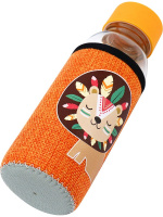 Бутылка для воды 300мл "Львенок" в чехле, оранжевая