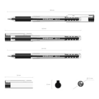 Ручка гелевая EK Spiral черная 0,4мм, прозр. корпус