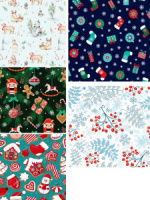Набор упаковчной бумаги "Новогоднее чудо. Ассорти" 100*70см