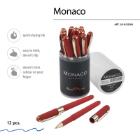 Ручка "Monaco. Красная" шарик., 0,5мм, синие чернила**