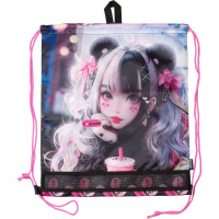 Мешок для обуви 1 отд, 400*470 I Love Anime", верев.завязки, сетка д/ветиляции