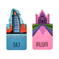 Набор закладок магнитных  6шт., "Страны мира" 27*52мм