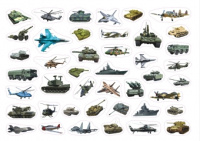 Альбом наклеек А4 4 стр, "Военная техника" 350 шт