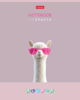 Тетрадь А5 48л кл. Hatber "Alpaca" софт-тач, 5 диз.в спайке, белизна 100%
