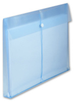 Конверт на кнопке А4 0,18мм однотонный, горизонт, с расширением, ассорти