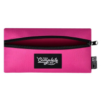 Пенал-косметичка (195*100) молния, ткань "Розовый" нашивки из ткани