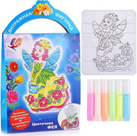 Краска по стеклу с трафаретом    "Цветочная фея"