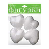 Пенопластовая заготовка Сердечки 7,5см, 4 шт