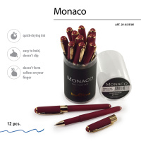 Ручка "Monaco. Бордовая" шарик., 0,5мм, синие чернила**