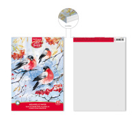 Альбом для акварели А4 10 л "Снегири", пл. 170 г/м, склейка