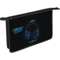 Папка д/тетрад. А4 (330*240*50) молния сверху, картон "Headphones" с конгревным тиснением